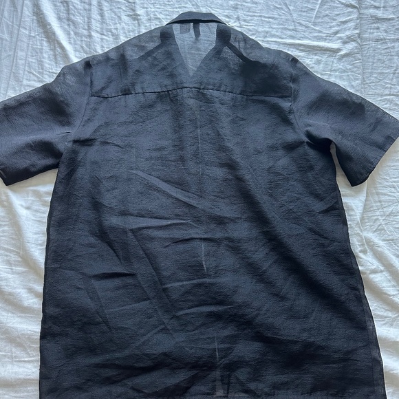 Black mesh🕸️button-down sheer topper - Picture 4 of 5